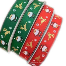 single side polyester printed satin ribbon for Christmas/Thanksgiving